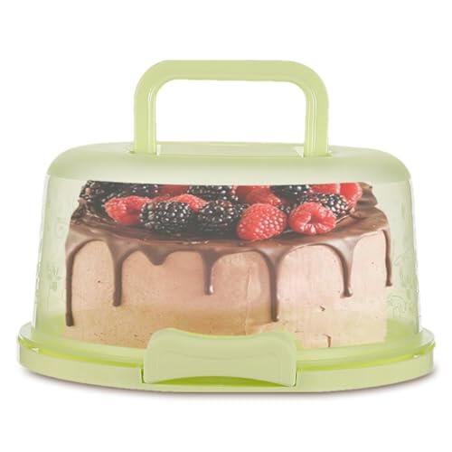 Genérico Portador de pasteles con tapa y asa, contenedores para pasteles, soporte para cupcakes, soporte de almacenamiento round para transporte de nueces y frutas