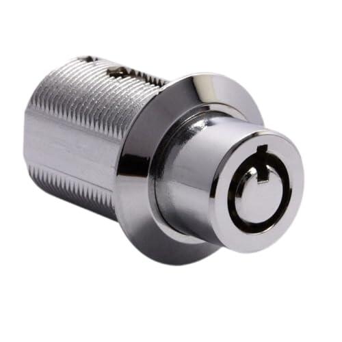 Lagomloot Cerradura tubular de aleación de zinc, 19 mm, cerradura de seguridad de 7 pines para cajas de luz LED publicitarias, acabado plateado con 2 llaves