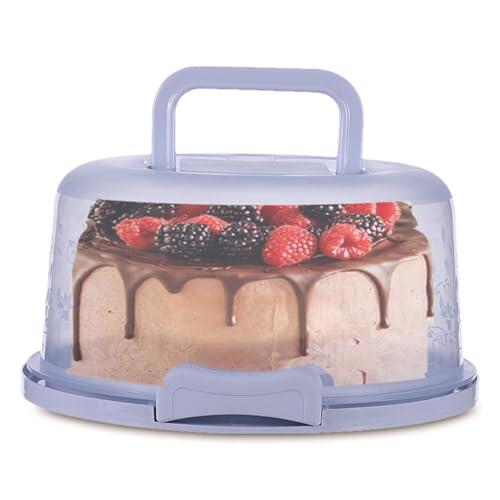 Genérico Portador de pasteles con tapa y asa, contenedores para pasteles, soporte para cupcakes, soporte de almacenamiento round para transporte de nueces y frutas