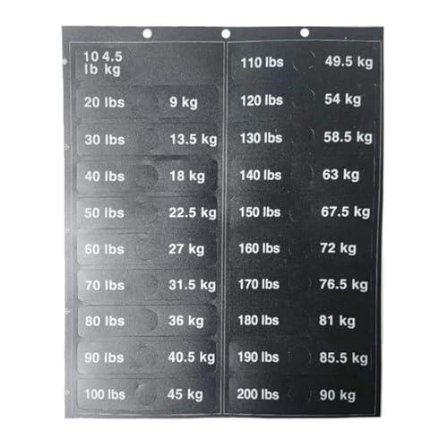 Etiquetas apilables para identificación de peso de 4,5 kg a 90 kg, calcomanías de bloque fáciles de usar