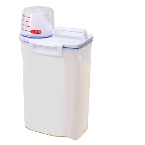 AMONIDA Contenedor de Arroz, Caja de Almacenamiento Hermética Compacta para Preparación de Comidas de Cocina, Plástico PP de Calidad Alimentaria, Capacidad de 2kg (Color transparente)