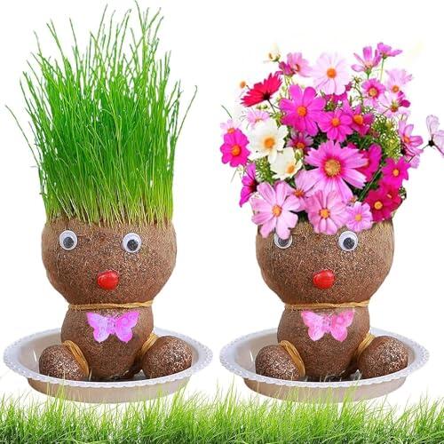 Cultiva tu propia naturaleza de escritorio: Muñecos con cabeza de hierba Kinesgsg