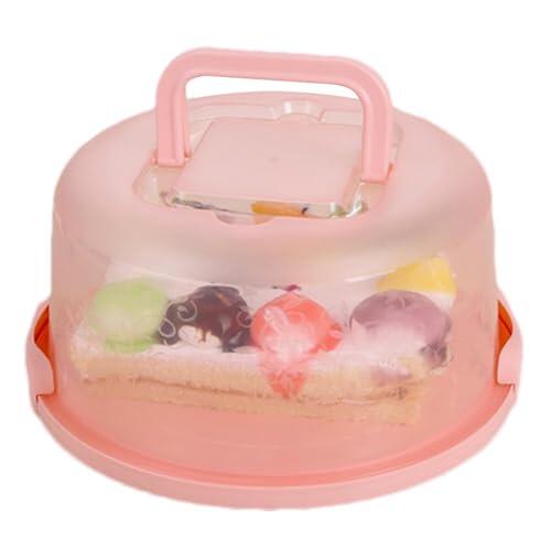 Genérico Portador de pasteles con tapa y asa, contenedores para pasteles, soporte para cupcakes, soporte de almacenamiento round para transporte de nueces y frutas
