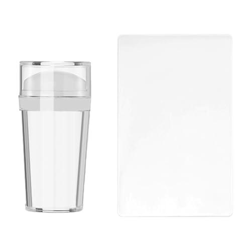Jelly Clear - Rascador de uñas de silicona, kit de estampado de uñas, herramientas de arte para salones, kit francés para el hogar