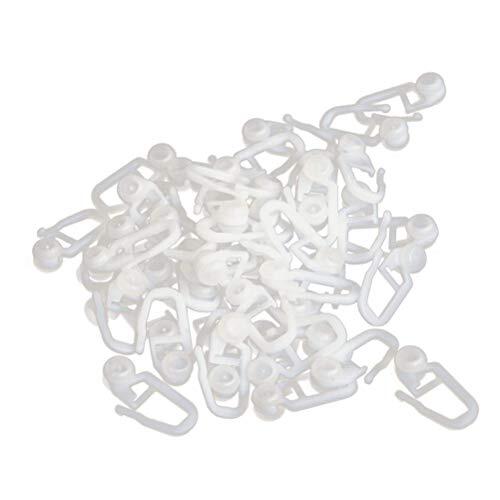 RiToEasysports Gancho de Riel de Cortina de Plástico, Accesorios de Rollo Universales Eficientes para una Fácil Instalación, 100 Piezas para Uso Doméstico (White)