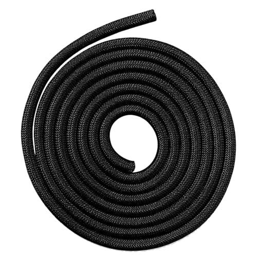 gsgfuis Cuerda de saltar para niños sin mango – Cuerda larga negra para saltar para gimnasia rítmica y entrenamiento en casa