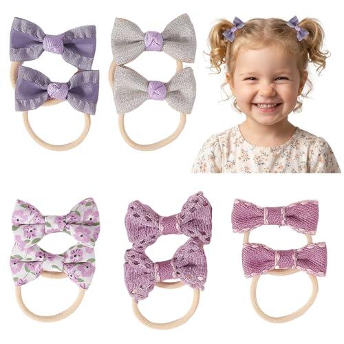10 Pcs Gomas de Pelo para Bebé, Lazos Elásticos Suaves para Niñas, Coleteros Infantiles para Coletas, Accesorios para el Cabello Niños y Recién Nacidos (Morado)