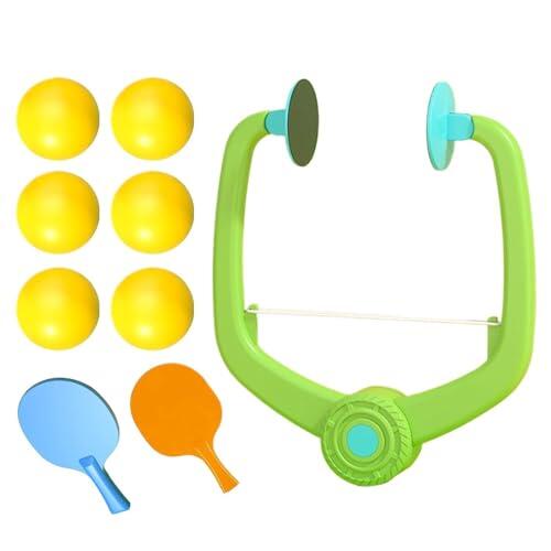 Juego de pong de mesa portátil, juego de pong portátil de 7,87 x 10,24 pulgadas con raquetas y bolas, soporte de puerta fácil de instalar, juguete de entrenamiento ligero con juego