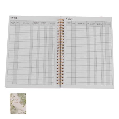 EXAOMBLE Libro de Registro Bancario para Uso Personal y Empresarial, Cuaderno de Papel Verde Diseño Clásico para Control y Organizado de Transacciones Financieras