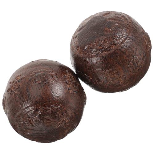 Cabilock Par de Balones de Masaje de Mano de Madera, Ligeras y Suaves para Aliviar el Estrés, Diseño Redondo Pulido Detalles Delicados, Ideales para Ejercicios y Relajación