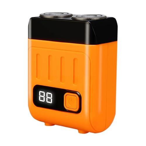Maquinilla de afeitar eléctrica para hombre, inalámbrica, de doble cabeza, mini diseño recargable para coche, viajes, vacaciones, hotel, al aire libre, interior, baño, herramienta de aseo portátil