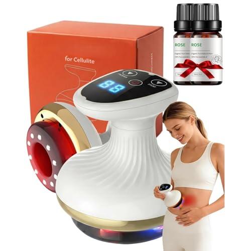 Masajeador anticelulítico y flacidez eléctrico, 9 niveles, vacumterapia, reduce la apariencia de la celulitis, piel más firme y suave, para piernas, glúteos, cintura, abdomen y brazos