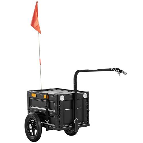 Soozier Remolque de Carga para Bici 17 GAL con Caja Plegable