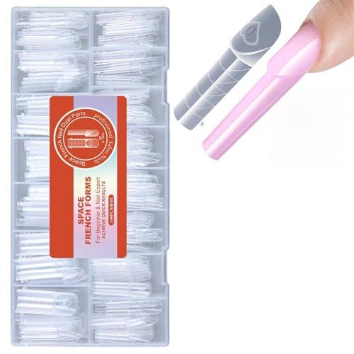 150 plantillas de extensión de uñas acrílicas transparentes, diseño de doble forma para manicura, formas de extensión de uñas acrílicas