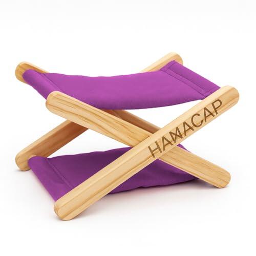 HAMACAP - Reposacabezas de Playa Plegable de Madera, Ligero y Portátil (Lavender/Morado)