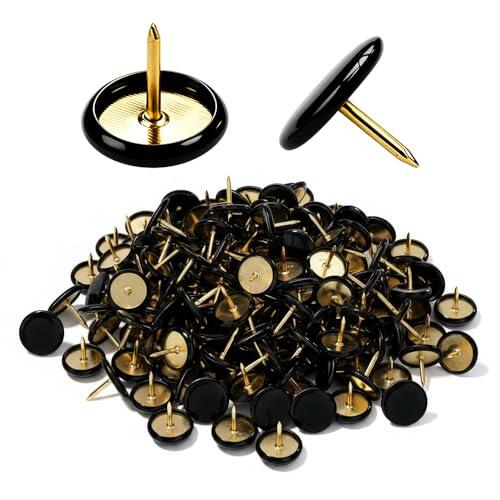 200 Piezas Chinchetas para Pared Negro,Chincheta para Muebles Redondas,HMCEY Chinchetas para Corcho Decorativas,Chincheta Tapiceria para Fotos de Metal, Mapas, Tablero de Corcho, Tablón de Anuncios