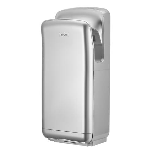 VEVOR Secador de Manos Eléctrico con Filtro HEPA, 1950 W, 19000 RPM, con Flujo de Aire de 100 m/s Doble Cara, Sensor Infrarrojo para Centros Comerciales Oficinas Hoteles Baños Hogares, Color Plateado