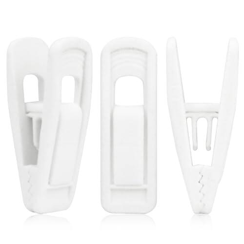 Andiker Juego de 20 clips de terciopelo para colgar ropa, para pantalones de terciopelo, color blanco (modelo de actualización – gran apertura))