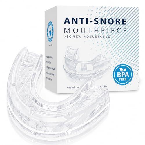 Avanzado Dispositivo Antironquidos – Férula Anti Ronquidos para Dormir, Solución Eficaz para Combatir los Ronquidos y Mejorar la Respiración Nocturna, Blanco Transparente