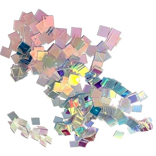 Paneles acrílicos de colores – 100 cuadrados iridiscentes, hojas de artesanía transparentes | Paneles decorativos ligeros, material de visualización de superficies lisas para proyectos de arte