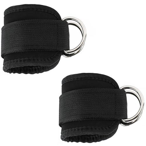 2 Piezas Tobilleras Poleas Gym, Correas Tobillo Gimnasio para Patadas Gluteos, Fitness - Accesorios Gym Unisex
