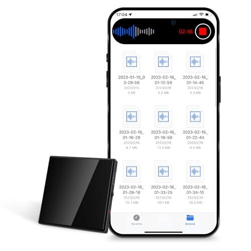 Grabadora de Voz, Mini Grabadora de Voz de 128 GB, Grabadora Voz y Activación por Voz, Grabación Sonido HD de 3072Kbps, cancelación Inteligente de Ruido DSP Recargable por USB