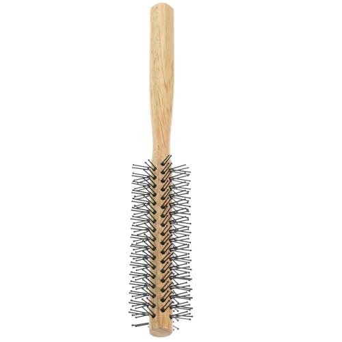 TOPPERFUN Cepillo Redondo para Peinado de Cabello Rizado Cerdas de Nylon y Madera Schima Superba, Compacto y Ligero, Adecuado para Peinados en Casa y Añadir Volumen