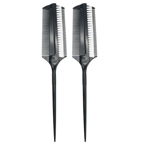 POPETPOP Peine para Teñir el Cabello 2 Piezas Diseño de Doble Cara y Cerdas Cortas para Tratamientos Capilares Uso en Casa y Salones Profesionales 9.09 X 1.69 X 0.19 Pulgadas