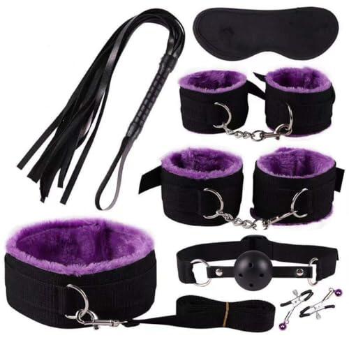 ZeeKoug Set de Siete Piezas para el hogar de Las Parejas 'Set de acción Fija, Hecha de Material de Nylon púrpura, Esencial para la práctica de Yoga