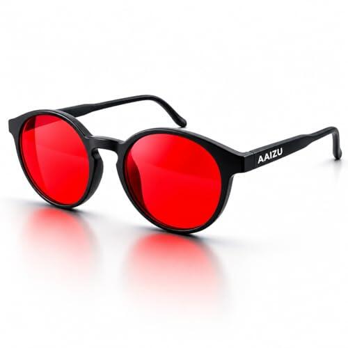 AAIZU Gafas Rojas TR90-Gafas Filtro Luz Azul para Pantallas y Uso Nocturno.