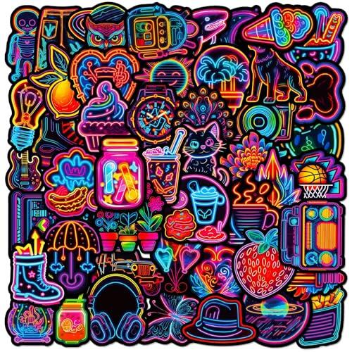 50 unidades Pegatinas infantiles personalizadas con motivos de Instagram en estilo «neon» y «minimalista», pegatinas impermeables para frigorífico para hacer tú mismo