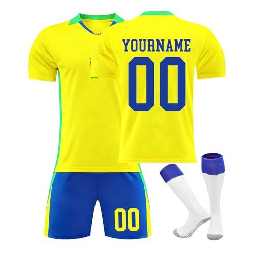 Mundial 2026 Camiseta de Fútbol Personalizadas para Hombres y Niño, Copa Mundial equipación Fútbol DIY Nombre Número con Conjunto Top Pantalón Corto y Calcetines Regalo de Futbol