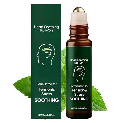 Head Relief Roll On - Comfort Oil for Adults Cooling | Aromatherapy Blend Portable Stress Ease Massage Applicator Fast Absorbing Soothing for Home, Office, Travel or Gym Routine