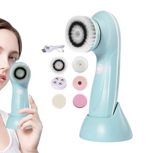 Depurador facial eléctrico: cepillo de limpieza facial, cerdas de silicona impermeables, exfoliante de poros profundos con vibración sónica | Rejuvenecimiento suave de la piel para el cuidado de la pi