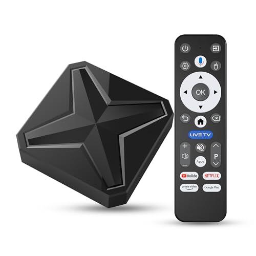 Caja Android TV 14.0, Caja Android TV 8k HD 2 GB RAM 16 GB ROM RK3518 Quad Core A53 GPU Mali 450 MP2 Soporte 2.4/5.8G WiFi 6 10/100 Ethernet BT 5.4 Caja de TV inteligente