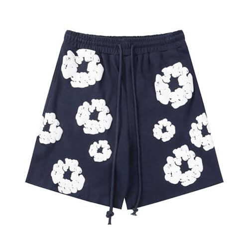 Conjunto para Unisex Estampado Floral, Conjunto Hombre Mujer de 2 Piezas Traje de Jogging de Verano Y2K Camiseta de Manga Corta Pantalones Cortos Hip Hop Chándal