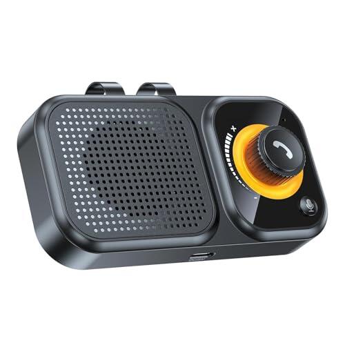Kit de manos libres Bluetooth para coche con clip, Bluetooth 5.4, kit de manos libres para Siri Google Assistant, altavoz de 3 W para manos libres, música, conexión automática, conexión dual