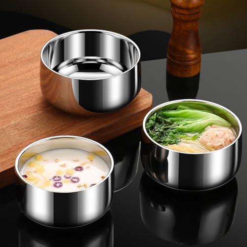 EasyByMall Cuenco de comida de acero inoxidable 316, contenedor de sopa de alimentos aislado de doble capa para comedor en casa, vajilla gruesa