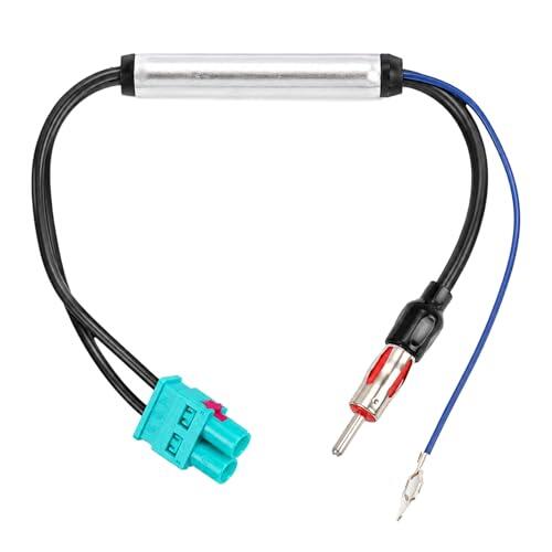 Amplificador de Antena Coche Amplificador,Adaptador de Antena FAKRA Doble a DIN con Amplificador Integrado para VW,Conector Doble Verde