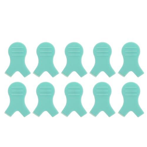 DRESSOOS Kit de 10 Piezas de Rizador de Pestañas en Forma Color Verde con Cepillos de Plástico para Levantar y Rizar Pestañas Naturales en Salones de Belleza