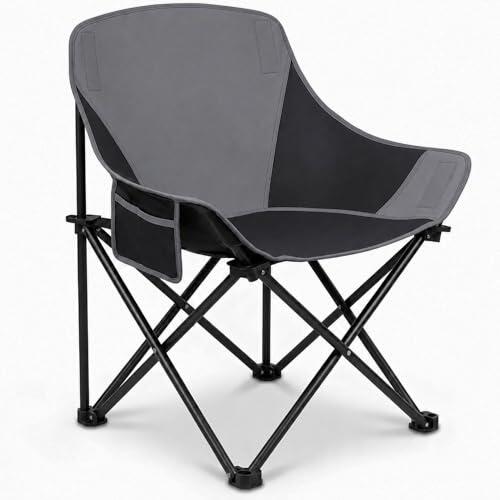 ZUNOVI Silla Playa Plegable Tipo platillo, cómoda y Estable, Silla Camping portátil Ligera con Estructura de Acero, Bolsa de Transporte y Bolsillo Lateral