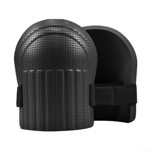 YJDOORPLAY Rodilleras de jardín con espuma gruesa para protección, resistentes al desgaste con correas ajustables para jardinería, suelos y trabajos mecánicos, par negro/verde (negro)