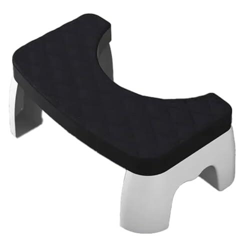 NONDK Accesorios de Baño para Adultos Taburete de Baño para Sentadillas Asiento de Inodoro Antideslizante Extraíble Taburete de Baño para Sentadillas Portátil Negro