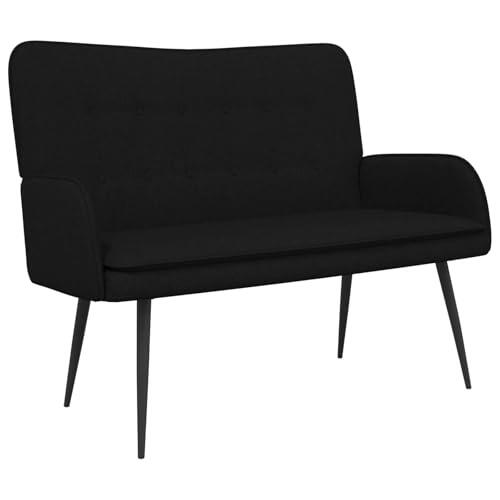 vidaXL Sofá de 2 Plazas Negro 115 x 61 x 87 cm Tela