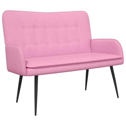 vidaXL Sofá de 2 Plazas Rosa 115 x 61 x 87 cm Tela