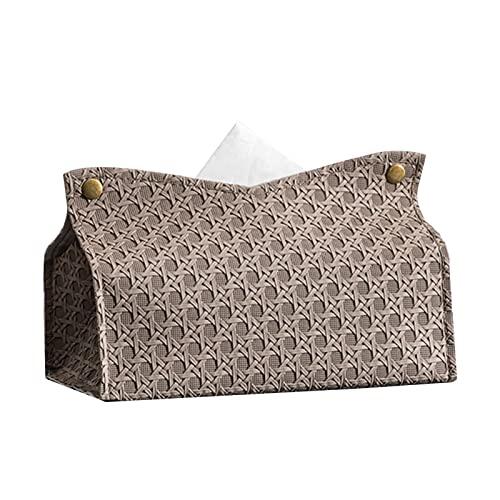 TERNCOEW Caja de pañuelos de cuero para el hogar, mesa de sala de estar, soporte de piel sintética para cocina, escritorio, servilletero, caja de almacenamiento para baño