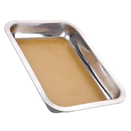 TOMETURE Stainless Steel Dissection Pan With Wax Base Lab Tray For Biology Experiments Teaching Research Polished Safe Multi-functional Laboratory Accessory