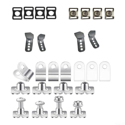 Kit de reparación de casco de hockey con clips J/R, tornillos, tuercas y destornillador, piezas de repuesto de hardware de acero inoxidable para fútbol, béisbol, sóftbol, juego de 53 piezas