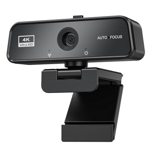 veorkide Webcam 4K UHD Cámara PC Autofoco 8MP con Micrófono Anti-Ruido Soporte Giratorio 360° Ajustable Camara Web Soporta Streaming Youtube Videollamadas Zoom Windows Linux MacOS