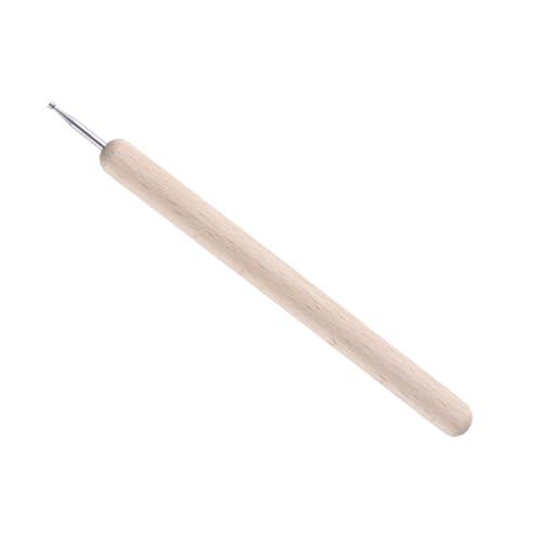 Herramienta para alisar alambre de joyería - Redondeadora para manualidades con cuentas, acabador de rebabas de copa de metal de madera de haya, herramienta para pulir bordes de alambre de 13,5 x 1 cm